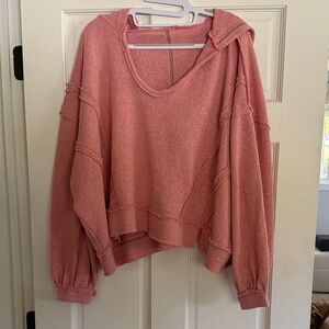 POL Women's Coral Scoop Neck Sweater